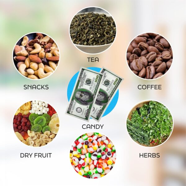 100 Pack Money Design Resealable Paper Food 3.5 Storage Snack Bags 3x6 in - Image 3