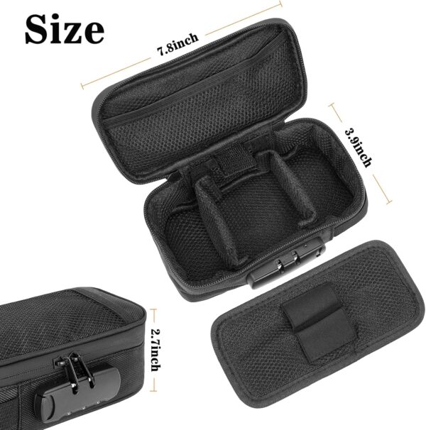 Smell Proof Bag, Carbon Lined Smell Proof Stash Box, Smell Proof Container with Combination Lock, Odor Proof Bags for Portable Travel Storage (Black) - Image 2