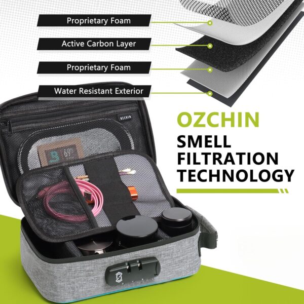 OZCHIN Smell Proof Bag with Combination Lock 9.5" x 6" x 3.5" File Organizer Case Container Medicine Lock Bag Travel Storage Case Safe Bag for Documents and Valuables Storage - Image 6