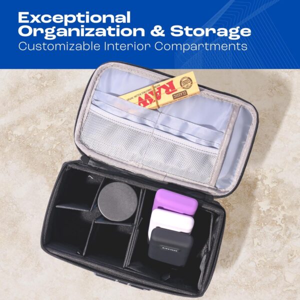Stash Bag - Smell Proof Carrying Bag with Lock - Odor Free Container - Durable Construction With Lock - Secure and Stylish Storage for Home or Travel - Heather Gray - 9 ½" x 4 ½" x 4" - Image 3