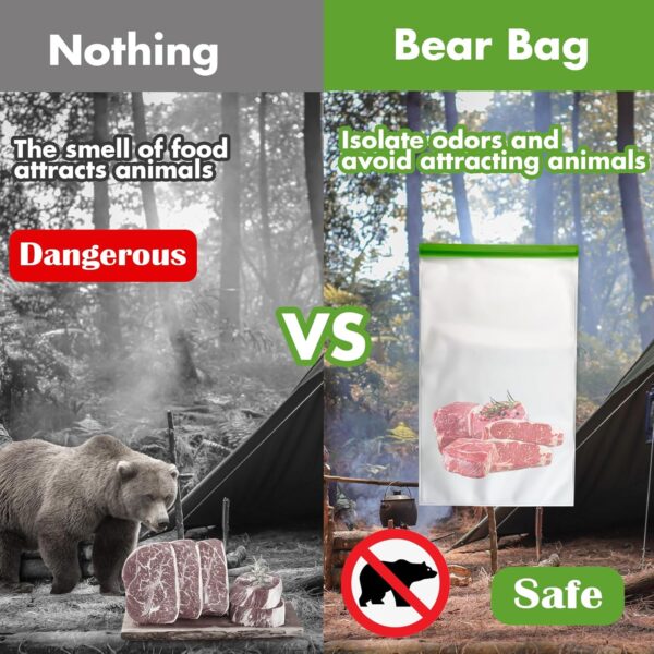 Odor Proof Food Storage Bear Bags Reusable Zipper Barrier Bags Airtight Bags Keep Fresh and Waterproof for Backpacking, Camping, Outdoor Bear Proof Refrigerator Freezing (2 Pack) - Image 2