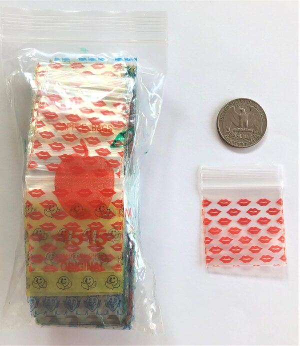 Apple Brand Bags 1515 Original Apple Brand Zip Top Baggies Mix 26 Designs 104 bags 1.5 x 1.5 - Image 2
