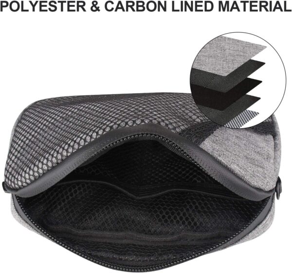 FIREDOG Odor Proof Bags, Smell Proof Pouch Carbon Lined Travel Stash Storage Smellproof Bags (Grey, 6.5"x4") - Image 2