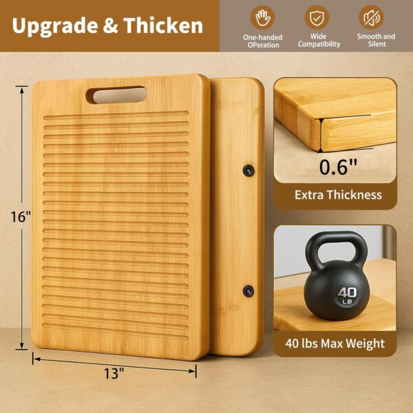 Sliding Tray for Coffee Maker, Appliance Slider Bamboo with Rolling Rubber Wheels for Heavy Kitchen Appliances, Coffee Pot Slider Tray for Countertop(16"D x 13"W) - Image 6