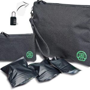 Smell Proof Bag - Large & Small Smell Proof bags + Lock & Odor Proof Bags - Smell Proof Pouch Container