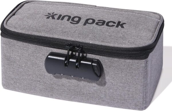Stash Bag - Smell Proof Carrying Bag with Lock - Odor Free Container - Durable Construction With Lock - Secure and Stylish Storage for Home or Travel - Heather Gray - 9 ½" x 4 ½" x 4"