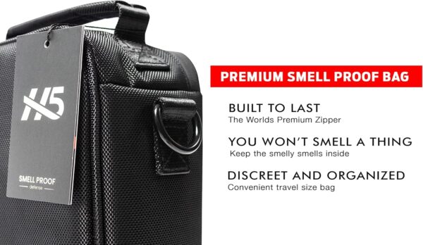 H5 Large Smell Proof Stash Box Set - Premium YKK Zippers - Odor Proof Dog Tested Bag Plus Smellproof Container, 4X Resealable Pouches, Strap, Combo Lock- Smell Proof Case/No Scent Travel Storage Bag - Image 8
