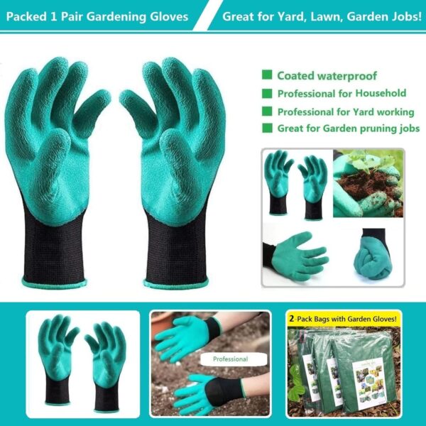Standard 2-Pack 32 Gallon Yard Garden Bags (D18, H30 inch) with Gardening Gloves for Yard Waste,Debris Bags,Recycling Bin,Camping Trash Container,Laundry Bag,Lawn Grass Clippings,Leaf Bag w/ 4 Handles - Image 9