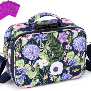 Smell Proof Bag With Combination Lock, Large Stash Box, Odor Proof Container, Portable Travel Storage Case, Activated Charcoal, Purple
