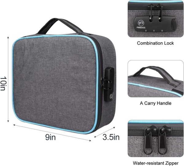FIREDOG Smell Proof Bag with Combination Lock, Large Odor Proof Case Containers Pouch for Travel Storage(Gray) - Image 5
