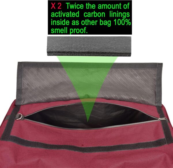 Smell Proof Duffle Bag,130L Foldable Travel Duffel Bag Large Scent Odor Proof Sport Gym Overnight Weekender Bag,Big Capacity Smell Proof Stash Travel Duffel Bag With Carbon Lining - Image 7