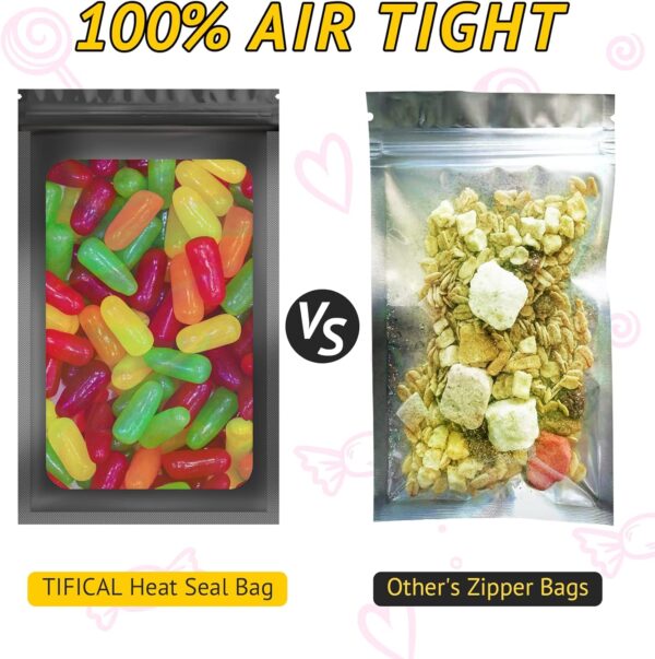 100 PCS Smell Proof Holographic Packaging Bags, Resealable Foil Freshies for Food Storage & Small Business – Sample Pouch for Eyelash, Jewelry, Valentines Day Gifts - Image 5