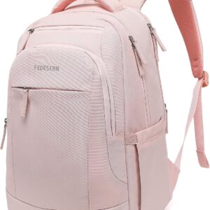 Smell Proof Backpack with Lock,Water Resistant Smell Proof Bags Travel Laptop Backpack,Large Capacity Carbon Enduring Smell Proof Stash Bag with Lock for Men Women (Pink)