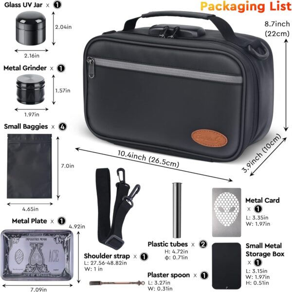 BOYISTARGLarge Storage Bag with 10 Small Items ，Combination Lock, Portable Lock Bag Set Travel Case Great Christmas Gifts for Men, Black - Image 2