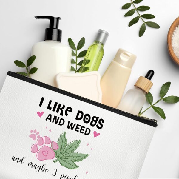 Dog Lover Gifts Cute Makeup Bag Accessories for Women Girl Funny Dog Mom Gifts Cosmetic Bag for Female Her Girl Niece Travel Toiletry Bag for Dog Owner - Image 4