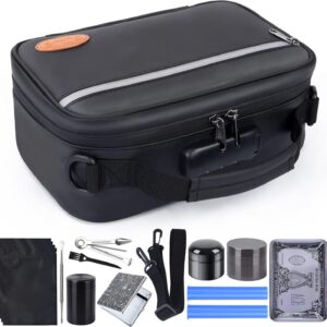 Large Storage Bag ，Medicine Lock Box with Accessories, Portable Lock Bag ，Pouch Water Resistant，Set Travel Case Great Christmas Gifts for Men, Black