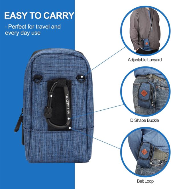 FIREDOG Smell Proof Bag, Odor Proof Pouch Dog Tested Mini Stash Crossbody Bags for Travel Storage(Bright Blue) - Image 3
