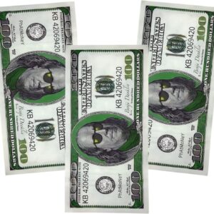 100 Pack Money Design Resealable Paper Food 3.5 Storage Snack Bags 3x6 in