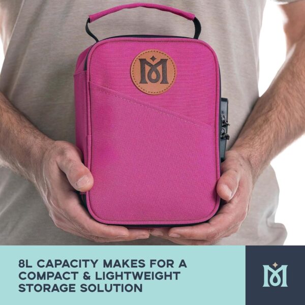 MAGICAL BUTTER Smell-Proof Bag with Combination Lock - Portable Smell-Proof Bag with Tray & Smell-Proof Jar - Secure Organizer Bag for Travel Packing, Portable Storage & Lunch - Pink - Image 4