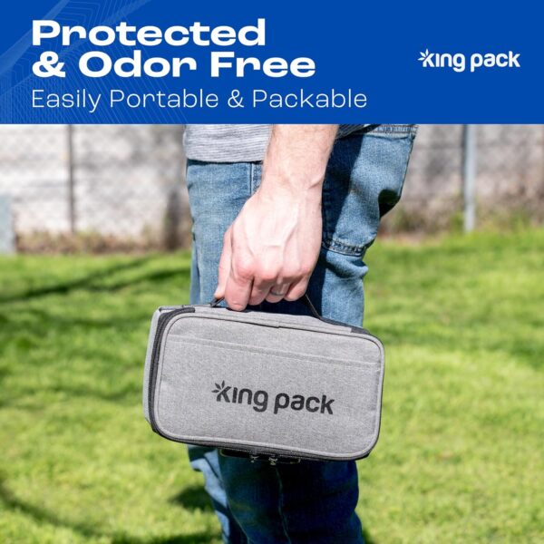 Stash Bag - Smell Proof Carrying Bag with Lock - Odor Free Container - Durable Construction With Lock - Secure and Stylish Storage for Home or Travel - Heather Gray - 9 ½" x 4 ½" x 4" - Image 4