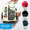Bungee Smell Proof Backpack – Large Odorless Travel Backpack for Men & Women, Carry-On, Work, Stylish & Spacious Bag - Red Camo - Image 4