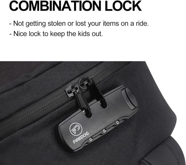 FIREDOG Mini Smell Proof Backpack with Lock for Men Women, Smell Proof Bookbag for Travel (Black) - Image 4