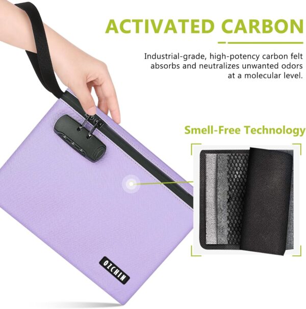 OZCHIN Smell Proof Bag with Combination Lock 10 X 7 inchs Locking Bag PU Leather Waterproof Lockable Case Great Gift Ideal - Image 5