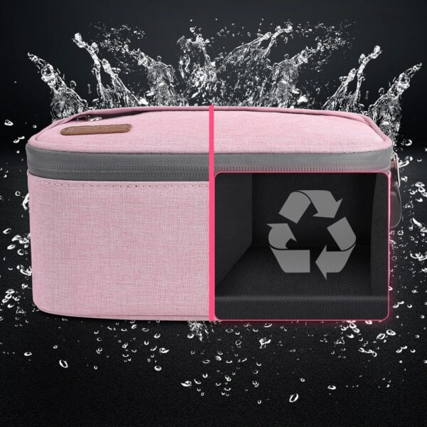 PODAHO Large Smell Proof Bag Set with 10 Tobacco Items, Carbon Lined Smell Proof Box Case with Combination Lock, Odor Proof Containers Pouch for Smoking Products, Great Gift for Women, (Pink Set) - Image 5