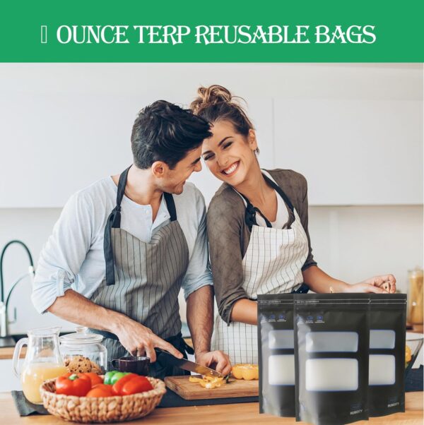 1 Ounce bags,Lock & Seal Storage & Curing terp Bags,Reusable Heat Sealable Bags for Food Storage (1 oz/28g) Sized at 6" x 9.8" x 3.15" Inches (20) - Image 4