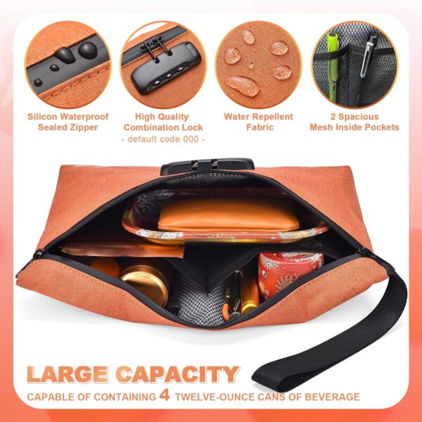 Storage Bag with Combination Lock Large Cosmetic Organizer Container Medicine Lock Case with Accessories - Image 3