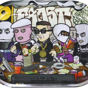 Rolling Trays Premium Metal Tray with Design - Perfect Size for Home Or Travel Accessories 7''X 5.5'',Five Cartoons