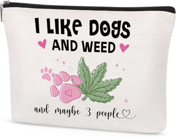 Dog Lover Gifts Cute Makeup Bag Accessories for Women Girl Funny Dog Mom Gifts Cosmetic Bag for Female Her Girl Niece Travel Toiletry Bag for Dog Owner