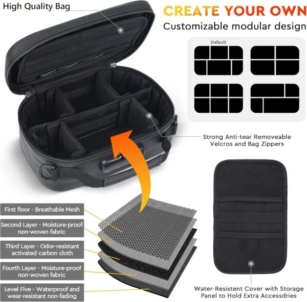 BOYISTARGLarge Storage Bag with 10 Small Items ，Combination Lock, Portable Lock Bag Set Travel Case Great Christmas Gifts for Men, Black - Image 4