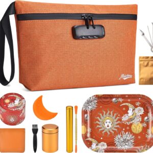 Storage Bag with Combination Lock Large Cosmetic Organizer Container Medicine Lock Case with Accessories