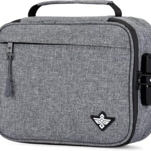 Exodus Storage Travel Bag with Combination Lock Water Resistant Organizer Case Toiletry Bag Dopp Kit Makeup or Toiletry Bag for Men & Women (Grey)