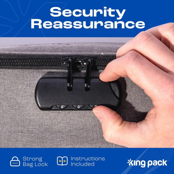 Stash Bag - Smell Proof Carrying Bag with Lock - Odor Free Container - Durable Construction With Lock - Secure and Stylish Storage for Home or Travel - Heather Gray - 9 ½" x 4 ½" x 4" - Image 5